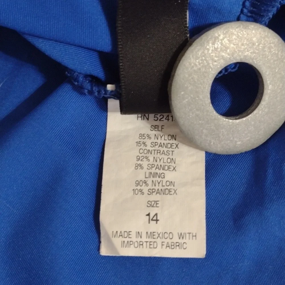 La Blanca Island Goddess Royal Blue Swim Dress Size 14